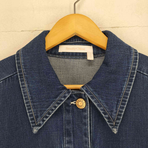 シーバイクロエ SEE BY CHLOE イタリア製 PLAID PRINT DENIM JACKET レディース 38