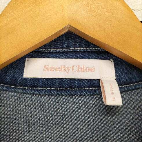 シーバイクロエ SEE BY CHLOE イタリア製 PLAID PRINT DENIM JACKET レディース 38