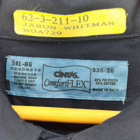 シンタス CINTAS ワッペン 企業ロゴ オーバーサイズ ボックスフィット ワークシャツ メンズ 5XL