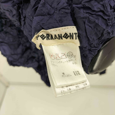 イッセイミヤケ ISSEY MIYAKE PwRMANwNTw 99AW シルク混 メレンゲ クラッシュ シワ加工 カットソー レディース 2
