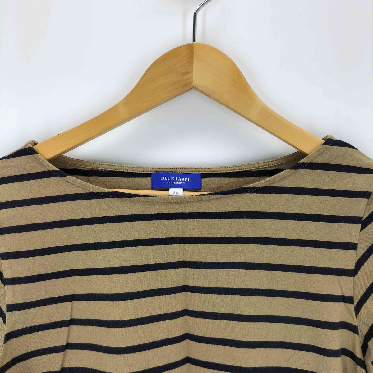 BLUE LABEL CRESTBRIDGE◆長袖Tシャツ/38/アクリル/BLK/ボーダー セール】ブリスターボーダーカットソー（Tシャツ/カットソー
