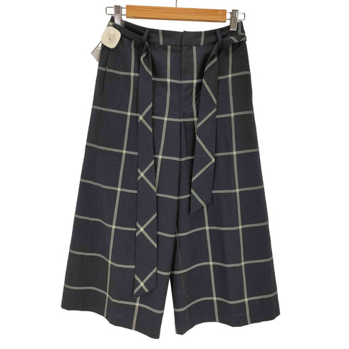 ブルーレーベルクレストブリッジ BLUE LABEL CRESTBRIDGE ベルテッドクロップドワイドパンツ レディース EUR:36
