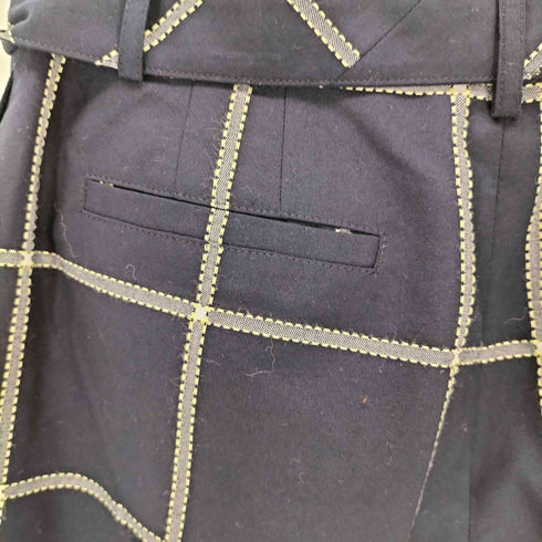 ブルーレーベルクレストブリッジ BLUE LABEL CRESTBRIDGE ベルテッドクロップドワイドパンツ レディース EUR:36