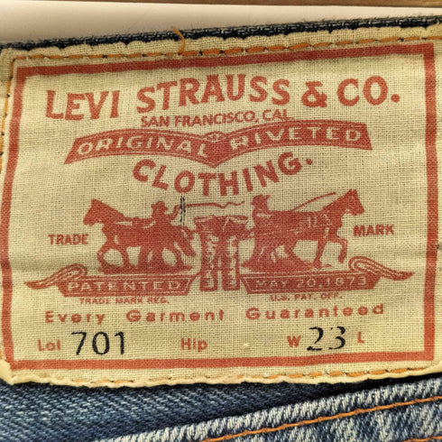 リーバイス Levis 1950モデル復刻 701 JEANS T.T. セルビッジストレートデニム 42TALON レディース W23