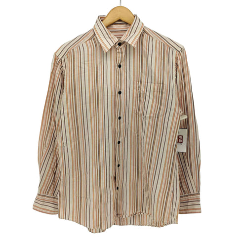 インターメッツォ INTERMEZZO 日本製 コットンカシミヤ ストライプ レギュラーカラーシャツ メンズ JPN:M