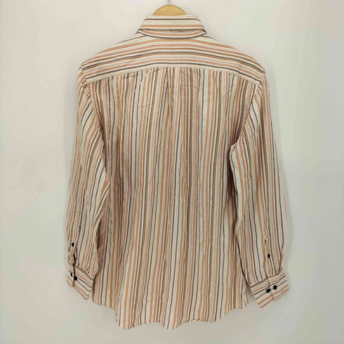 インターメッツォ INTERMEZZO 日本製 コットンカシミヤ ストライプ レギュラーカラーシャツ メンズ JPN:M