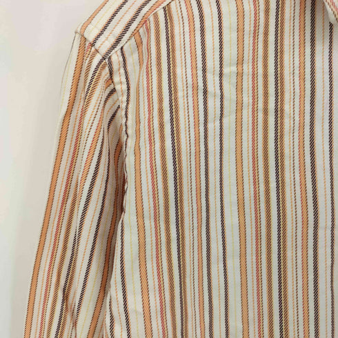 インターメッツォ INTERMEZZO 日本製 コットンカシミヤ ストライプ レギュラーカラーシャツ メンズ JPN:M