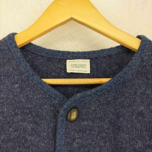 ユナイテッドカラーズオブベネトン UNITED COLORS OF BENETTON シェットランドウール クルーネック カーディガン メンズ