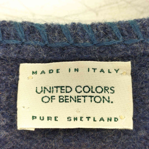 ユナイテッドカラーズオブベネトン UNITED COLORS OF BENETTON シェットランドウール クルーネック カーディガン メンズ