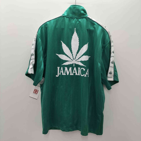 JAMAICA RASTA SPIRITS マリファナ ロゴ 両面プリント ストライプ サイドロゴ デザインライン S/S トラック ジャケット ジャージ メンズ LL