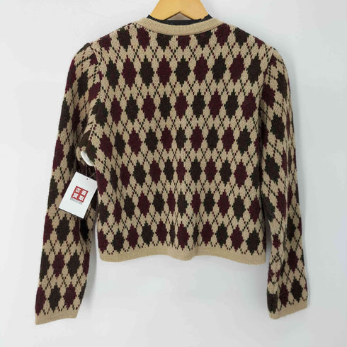 ザラ ZARA ARGYLE KNIT CARDIGAN レディース import:M