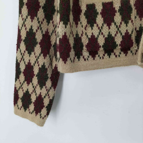 ザラ ZARA ARGYLE KNIT CARDIGAN レディース import:M