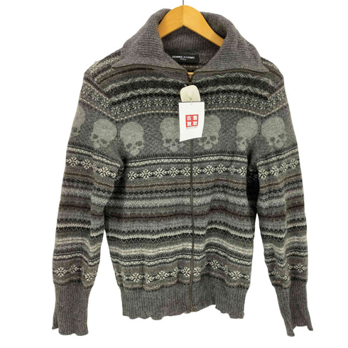 ジャンマアッカウォモ GEMMA.H UOMO イタリア製 スカルデザインジップアップニット メンズ import:M