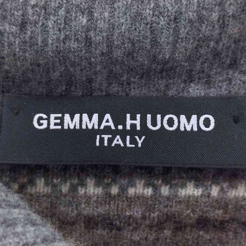 ジャンマアッカウォモ GEMMA.H UOMO イタリア製 スカルデザインジップアップニット メンズ import:M