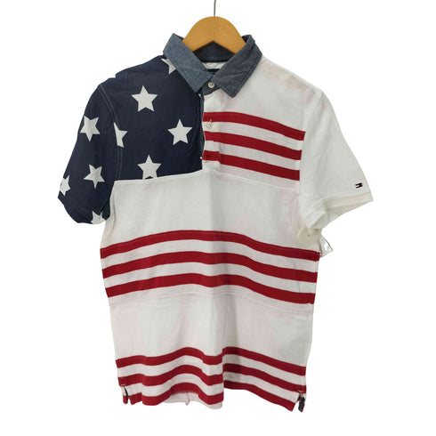 トミーヒルフィガー TOMMY HILFIGER 星条旗 マルチカラー S/Sポロシャツ メンズ JPN:M