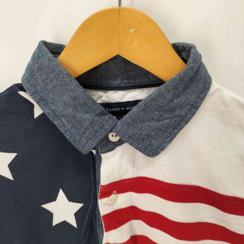 トミーヒルフィガー TOMMY HILFIGER 星条旗 マルチカラー S/Sポロシャツ メンズ JPN:M
