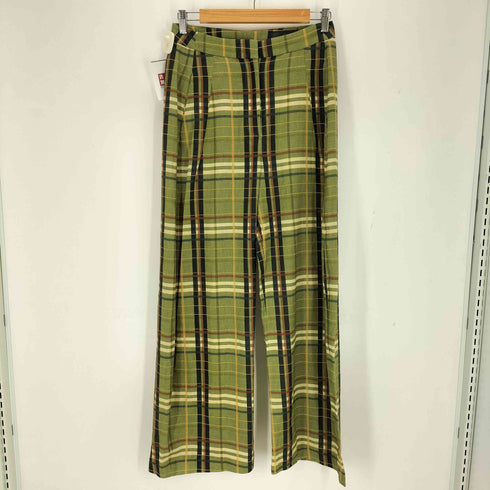 ザラ ZARA ZW COLLECTION CHECKERED LINEN BLEND TROUSERS メンズ XS