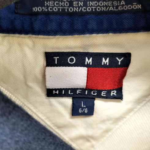 トミーヒルフィガー TOMMY HILFIGER エンブレム刺繍 ストライプポロシャツ メンズ JPN:L