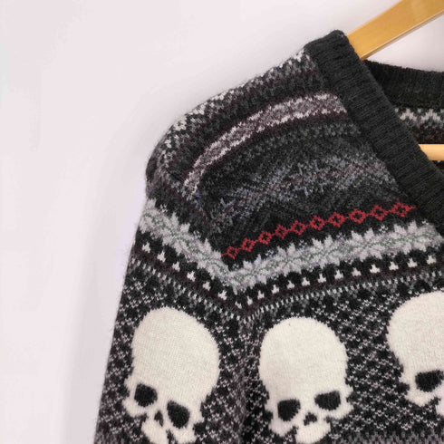 ジャンマアッカウォモ GEMMA.H UOMO イタリア製 スカルデザインVネックニット メンズ import:S