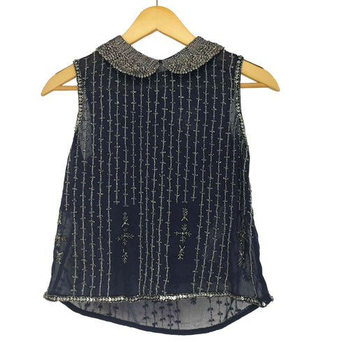 ザラ ZARA 総ビーズノースリーブブラウス レディース import:M