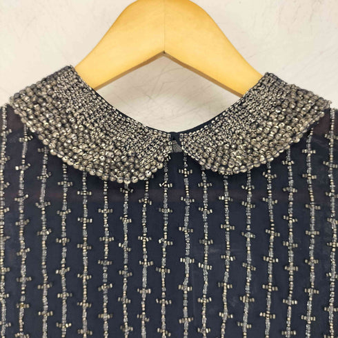 ザラ ZARA 総ビーズノースリーブブラウス レディース import:M
