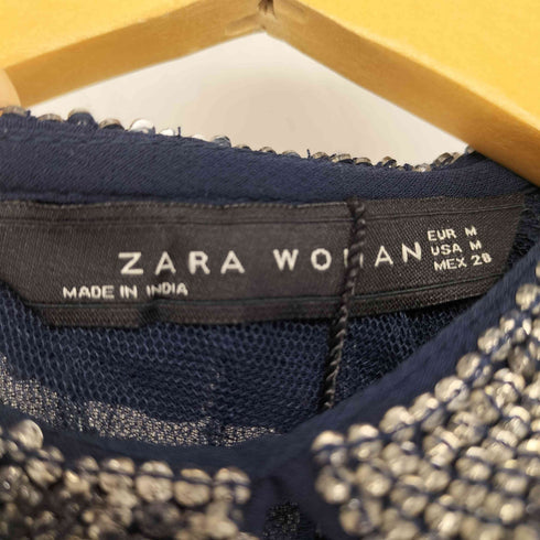 ザラ ZARA 総ビーズノースリーブブラウス レディース import:M