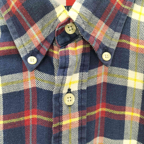 トミーヒルフィガー TOMMY HILFIGER エンブレム刺繍 チェック柄 ボタンダウンシャツ メンズ JPN:M