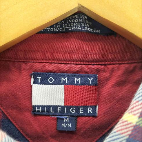 トミーヒルフィガー TOMMY HILFIGER エンブレム刺繍 チェック柄 ボタンダウンシャツ メンズ JPN:M