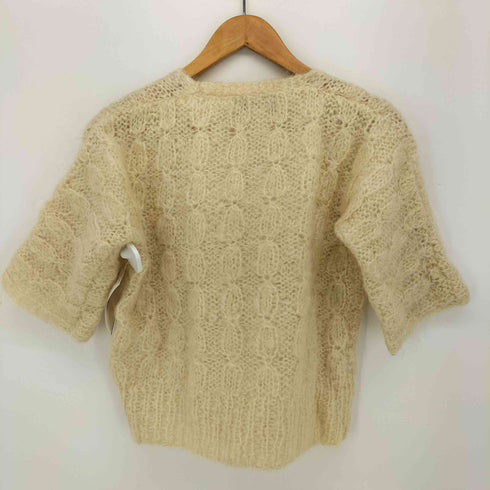 80s 90s イタリア製 モヘア混 ケーブルニットトップス レディース import:M