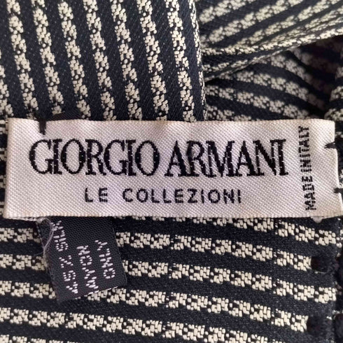 ジョルジオアルマーニ Giorgio Armani イタリア製 アセテートシルク ストライプ フリンジ マフラー メンズ