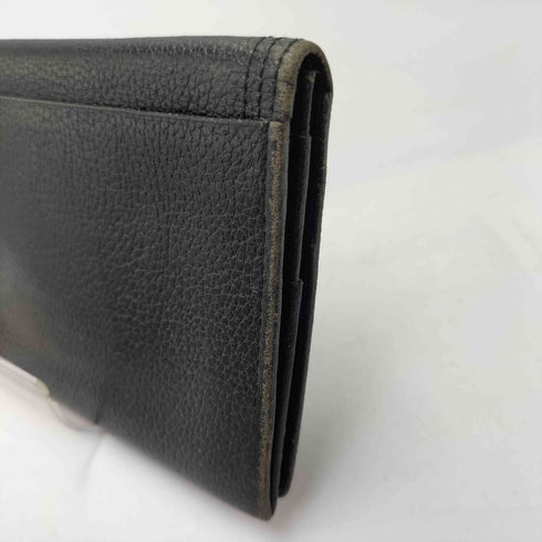 イヴサンローラン Yves Saint Laurent ロゴ刻印 ソフトシボレザー ロングウォレット レディース
