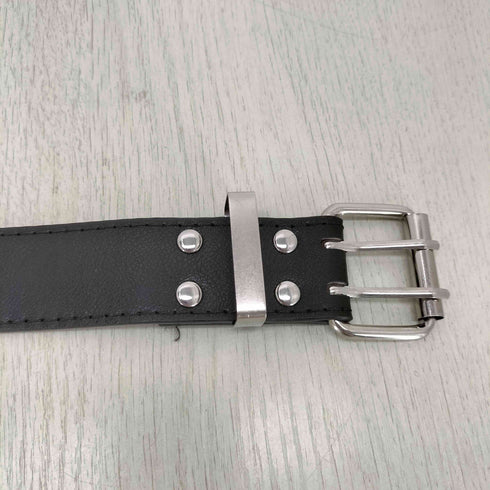 ダブルアイレットレザーベルト メンズ