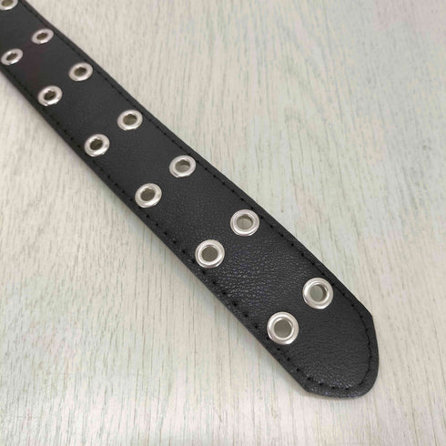 ダブルアイレットレザーベルト メンズ