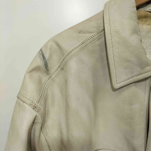 メゾンマルタンマルジェラ Maison Martin Margiela 12AW White Leather Shirt Jacket メンズ import:L