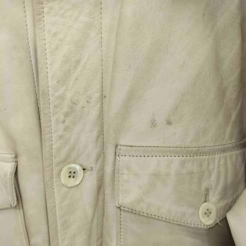 メゾンマルタンマルジェラ Maison Martin Margiela 12AW White Leather Shirt Jacket メンズ import:L