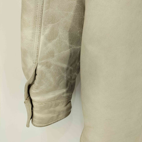 メゾンマルタンマルジェラ Maison Martin Margiela 12AW White Leather Shirt Jacket メンズ import:L