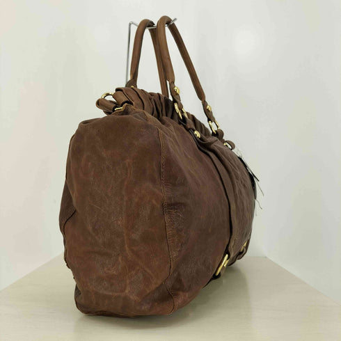 ZOE BY pellessimo ラムレザー シワ加工ハンドバッグ メンズ