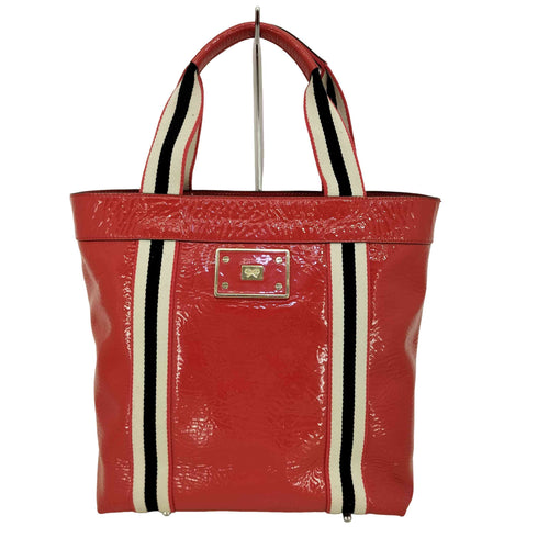 アニヤハインドマーチ ANYA HINDMARCH ロゴプレート エナメル トートバッグ レディース