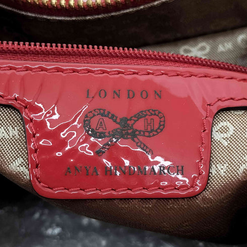 アニヤハインドマーチ ANYA HINDMARCH ロゴプレート エナメル トートバッグ レディース