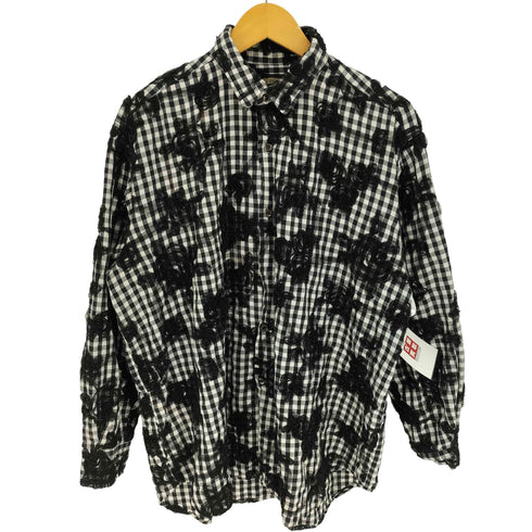 Blur Cure Macacin フラワーレースデザイン L/S ギンガムチェックシャツ レディース