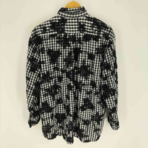 Blur Cure Macacin フラワーレースデザイン L/S ギンガムチェックシャツ レディース
