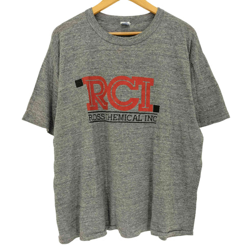 ラッセルアスレチック RUSSELL ATHLETIC 80-90s USA製 企業プリント Tシャツ 袖&裾シングルステッチ メンズ import:XXL