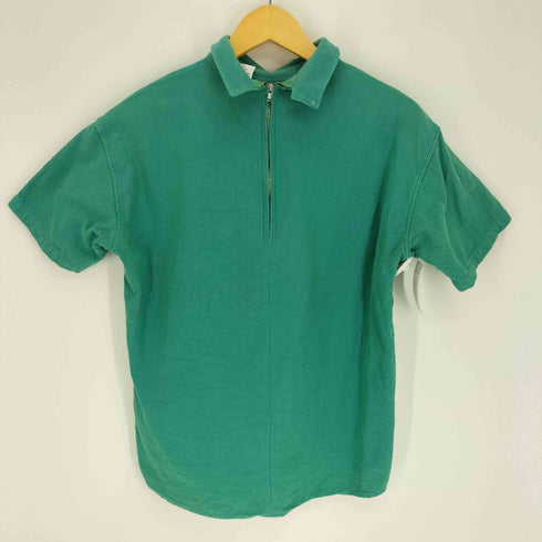 ミスタージェントルマン MR.GENTLEMAN ヘリンボーン 襟付き ハーフジップ ジップ S/S ポロシャツ メンズ JPN:M