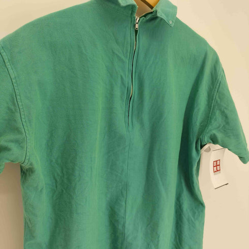 ミスタージェントルマン MR.GENTLEMAN ヘリンボーン 襟付き ハーフジップ ジップ S/S ポロシャツ メンズ JPN:M
