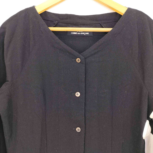 トリココムデギャルソン tricot COMME des GARCONS 80s 川久保期 ウールナイロン メルトン地 シャツワンピース レディース