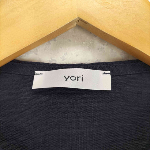 ヨリ yori 麻100 ステッチリネンフリルジレ レディース FREE