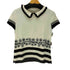 デシグアル Desigual フラワーデザイン ニットポロシャツ レディース import:XL
