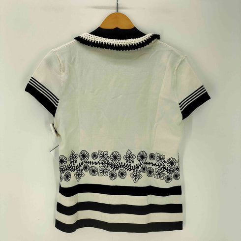 デシグアル Desigual フラワーデザイン ニットポロシャツ レディース import:XL