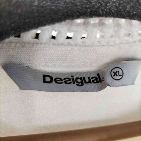 デシグアル Desigual フラワーデザイン ニットポロシャツ レディース import:XL