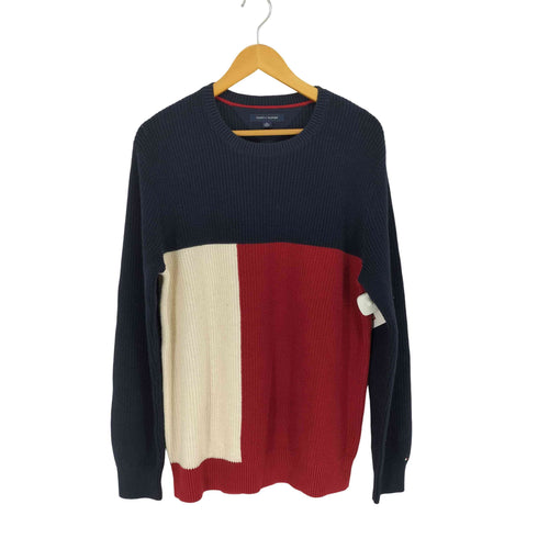 トミーヒルフィガー TOMMY HILFIGER ロゴデザイン コットンニットセーター メンズ JPN:XL